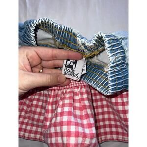 Vintage Baby Boxers Spring Fruit Denim Gingham Kids Skirt